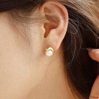 Elegant Geometric Sterling Silver Plating Artificial Pearls Ear Studs 1 Pair main image 5