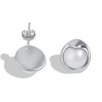 Elegante Geometrische Sterling Silber Beschichtung Künstliche Perlen Ohr Stecker 1 Paar sku image 1