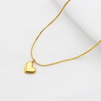 Simple Style Heart Shape Titanium Steel Plating Pendant Necklace 1 Piece main image 6