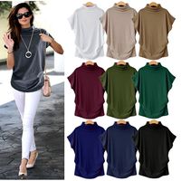 Women's T-shirt Short Sleeve T-shirts Patchwork Dolman Sleeve Fashion Solid Color main image 1