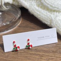 Fashion Santa Claus Christmas Socks Alloy Enamel Women's Ear Studs 1 Pair sku image 1