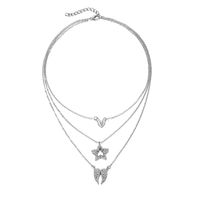 Fashion Star Heart Shape Lightning Alloy Plating Inlay Rhinestones Women's Layered Necklaces 1 Piece main image 8