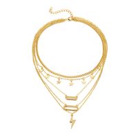 Fashion Star Heart Shape Lightning Alloy Plating Inlay Rhinestones Women's Layered Necklaces 1 Piece sku image 3
