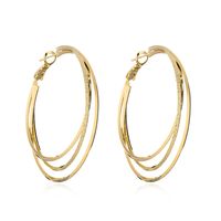 Fashion Circle Copper Gold Plated Hoop Earrings 1 Pair sku image 3