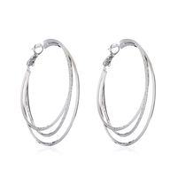 Fashion Circle Copper Gold Plated Hoop Earrings 1 Pair sku image 4