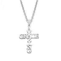 Simple Style Cross Letter Stainless Steel Plating Pendant Necklace 1 Piece main image 5