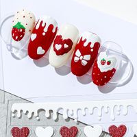 Retro Strawberry Sticker Nail Patches 1 Set main image 2