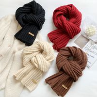 Women's Simple Style Solid Color Knit Winter Scarves main image 1