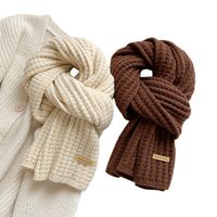 Écharpes D'hiver En Tricot De Couleur Unie Style Simple Pour Femmes main image 6