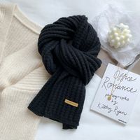 Écharpes D'hiver En Tricot De Couleur Unie Style Simple Pour Femmes sku image 1