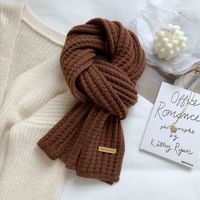 Women's Simple Style Solid Color Knit Winter Scarves sku image 4