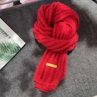 Women's Simple Style Solid Color Knit Winter Scarves sku image 9