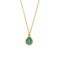 Retro Water Droplets Stainless Steel Plating Opal Pendant Necklace sku image 1