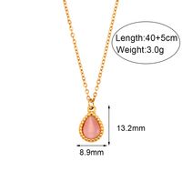 Fashion Water Droplets Stainless Steel Inlay Opal Pendant Necklace 1 Piece main image 3