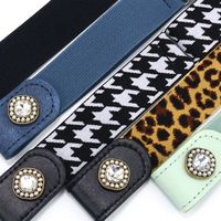 Fashion Solid Color Leopard Pu Leather Alloy Diamond Women's Woven Belts 1 Piece main image 4