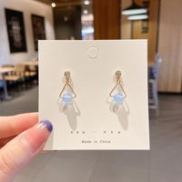 Fashion Heart Shape Alloy Plating Inlay Artificial Gemstones Women's Drop Earrings 1 Pair sku image 17