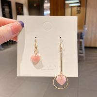 Fashion Heart Shape Alloy Plating Inlay Artificial Gemstones Women's Drop Earrings 1 Pair sku image 32