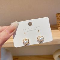Fashion Heart Shape Alloy Plating Inlay Artificial Gemstones Women's Drop Earrings 1 Pair sku image 16