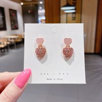 Fashion Heart Shape Alloy Plating Inlay Artificial Gemstones Women's Drop Earrings 1 Pair sku image 151