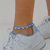 Bohemian Flower Alloy Seed Bead Beaded Braid Women's Anklet main image 3