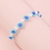 Bohemian Flower Alloy Seed Bead Beaded Braid Women's Anklet sku image 5