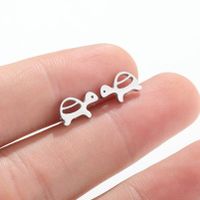 Fashion Tortoise Stainless Steel Plating Ear Studs 1 Pair main image 3