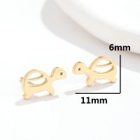 Fashion Tortoise Stainless Steel Plating Ear Studs 1 Pair main image 2