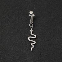 Fashion Snake Copper Plating Inlay Zircon Belly Ring 1 Piece sku image 1