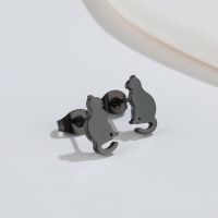Fashion Cat Titanium Steel Plating Ear Studs 1 Pair sku image 4