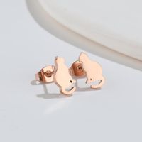 Fashion Cat Titanium Steel Plating Ear Studs 1 Pair main image 3