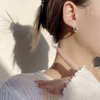 1 Pair Korean Style Geometric Plating Sterling Silver Earrings main image 4