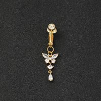 Fashion Butterfly Copper Plating Inlay Zircon Belly Ring 1 Piece sku image 3