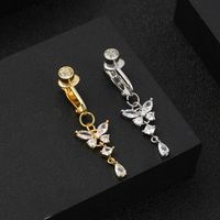 Fashion Butterfly Copper Plating Inlay Zircon Belly Ring 1 Piece main image 1