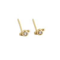 Simple Style Round Sterling Silver Inlay Zircon Ear Studs 1 Pair main image 3