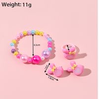 Cute Rabbit Bow Knot Arylic Plastic Children Unisex Rings Bracelets Earrings 1 Set main image 5