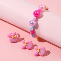 Mignon Lapin Noeud D'arc Arylique Plastique Enfants Unisexe Anneaux Bracelets Des Boucles D'oreilles 1 Jeu main image 3