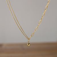 Fashion Solid Color Titanium Steel Gold Plated Necklace 1 Piece main image 4