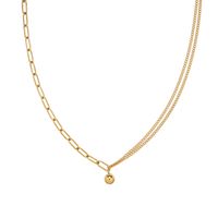 Mode Einfarbig Titan Stahl Vergoldet Halskette 1 Stück sku image 1