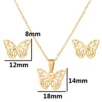 1 Set Fashion Butterfly Stainless Steel Plating Earrings Necklace main image 5