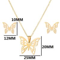 1 Set Fashion Butterfly Stainless Steel Plating Earrings Necklace sku image 3