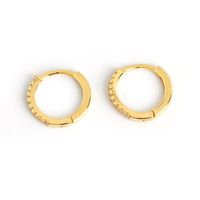 Fashion Round Sterling Silver Inlay Zircon Hoop Earrings 1 Pair main image 2