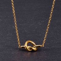 Simple Style Knot Titanium Steel Gold Plated Pendant Necklace 1 Piece main image 4