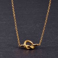 Simple Style Knot Titanium Steel Gold Plated Pendant Necklace 1 Piece main image 2