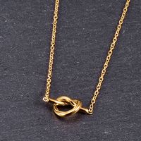 Simple Style Knot Titanium Steel Gold Plated Pendant Necklace 1 Piece main image 3
