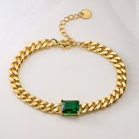 Fashion Geometric Copper Gold Plated Zircon Bracelets 1 Piece main image 4