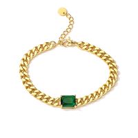Fashion Geometric Copper Gold Plated Zircon Bracelets 1 Piece sku image 2