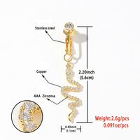Fashion Snake Copper Plating Inlay Zircon Belly Ring 1 Piece main image 2