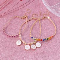 Vacation Letter Beaded Straw Women's Bracelets 1 Set sku image 1