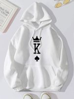 Women's Hoodie Long Sleeve Hoodies & Sweatshirts Printing Pocket Simple Style Poker main image 1