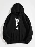 Women's Hoodie Long Sleeve Hoodies & Sweatshirts Printing Pocket Simple Style Poker main image 3